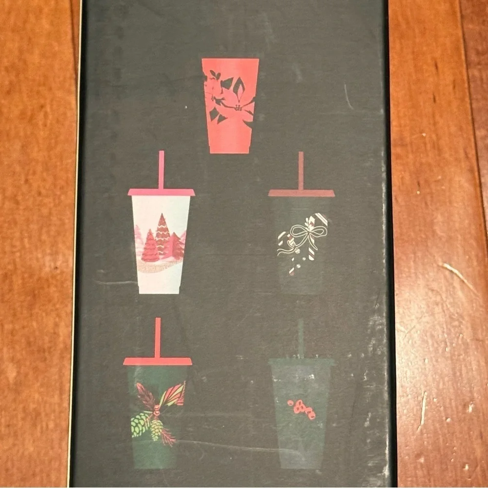 Starbucks 5-pack Reusable Cold Venti 24oz Cups With Lids & Straws Holiday 2021